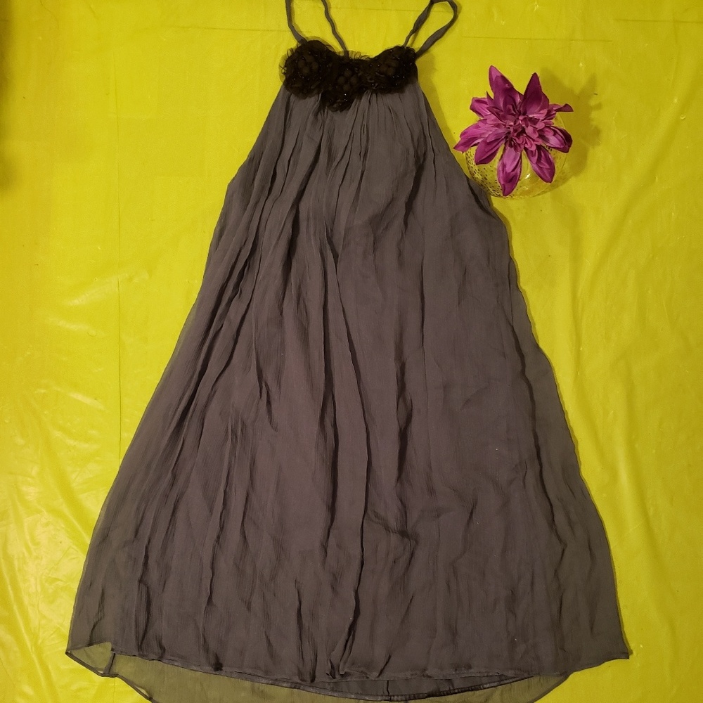 BCBGMaxAzria Black Midi Dress Silk